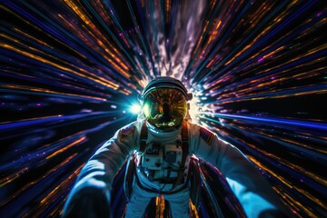 Wall Mural - astronaut exploring deep space