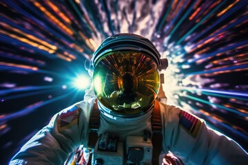 Wall Mural - Astronaut exploring deep space