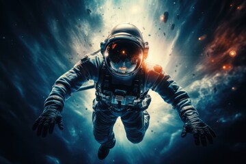 Wall Mural - astronaut exploring deep space