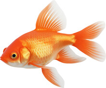Goldfish Figure Body Style White Background.