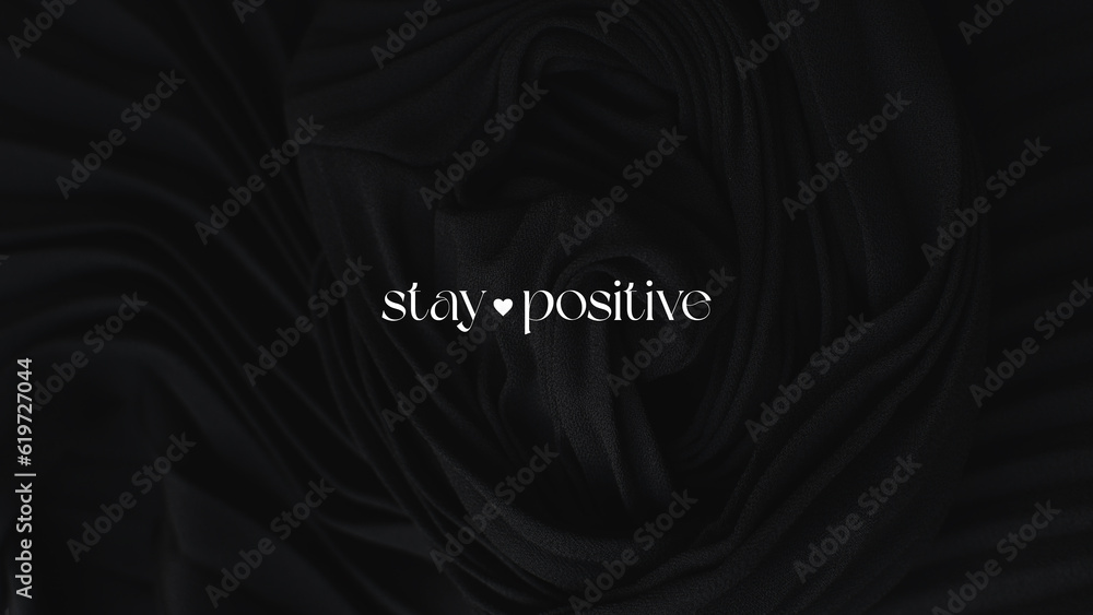 Positivity Computer Background ภาพถ่าย Stock Stay Positive: 8K Inspirational Black Background ...