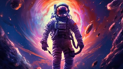 Wall Mural - astronaut exploring outer space concept