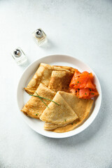 Poster - Homemade crepes with smoked salmon