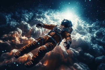 Canvas Print - Astronaut  exploring other worlds in outer space