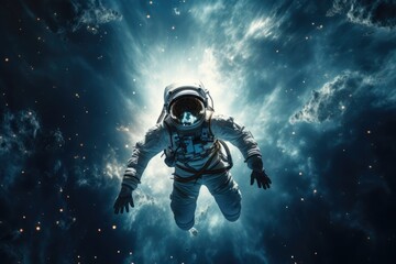 Wall Mural - astronaut exploring other worlds in outer space