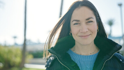 Sticker - Young caucasian woman smiling confident standing at street