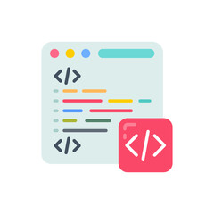 Wall Mural - Coding icon in vector. Illustration