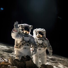 Wall Mural - astronauts exploring deep space