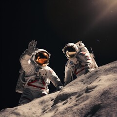 Wall Mural - astronauts exploring deep space