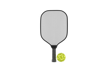 Wall Mural - pickleball sport equipment - paddels and balls isolated on white background - 3d illustration