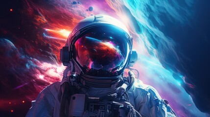 Wall Mural - astronauts exploring deep space