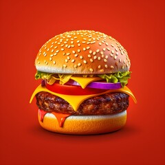 Sticker - An AI generated tasty Hamburger