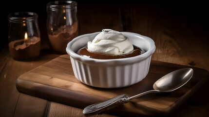 Sticker - a lava cake with ice cream in a small bowl