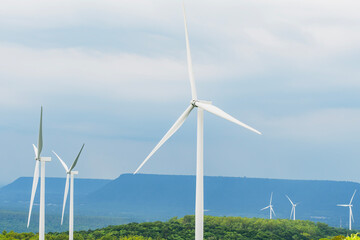 mountain wind turbine electric power nature sky background