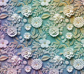  3D Flower Seamless Pattern