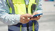 © Krakenimages.com - Young caucasian man architect using smartphone at construction place