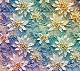  3D Flower Seamless Pattern