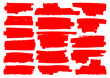 Sechzehn Rote Pinselstriche Kratzer Set