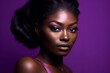 © gaukharyerk - Generative ai studio portrait of beautiful african dark skin woman on color background