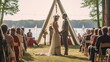 Hochzeitsfeier, Hochzeit, Brautpaar, Hochzeitsfotografie, generative AI