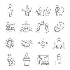 A set of business icons