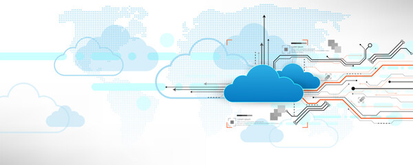 Concept background image of circuit board technology network communication cloud storage