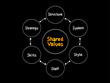 © dizain - Shared Values (Mckinsey 7S Framework)  mind map process, business concept for presentations and reports