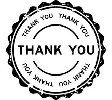 Grunge Black Thank You Word Round Rubber Seal Stamp On White Background