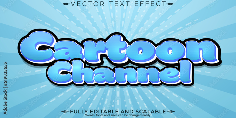 Cartoon channel text effect, editable cartoon and pop art text style ...