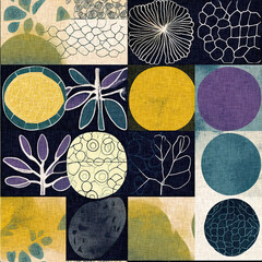 Fun modern pattern clash fabric print for summer beach textile designs with a linen cotton effect. Seamless trendy repeat background