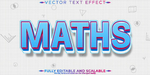 School text effect, editable math and geometry text style