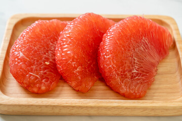 Wall Mural - fresh red pomelo fruit or grapefruit