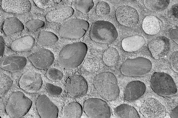 Wall Mural - Old antique stone wall texture. Black and white.