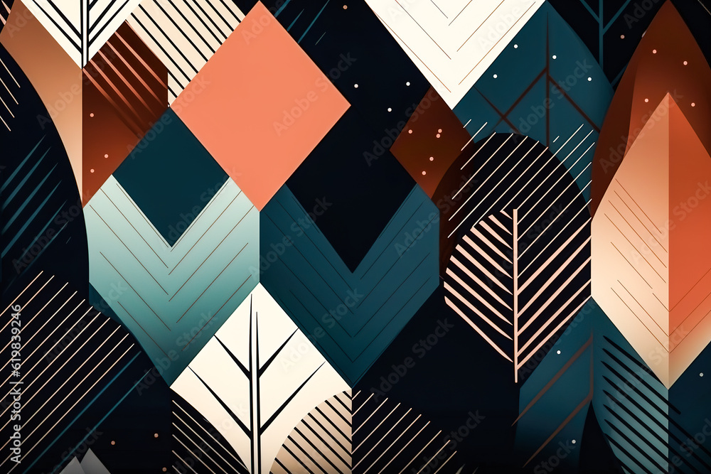 Generative AI illustration of abstract background with geometric shapes ...