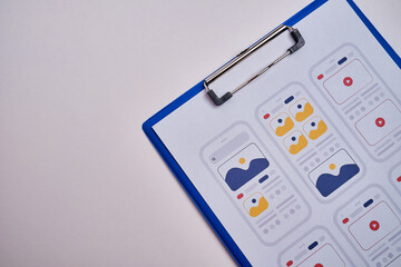 UX mobile application wireframe. Sketch, prototype, framework, layout future app design project. UI/UX - user interface and user experience designer. Creative concept for smartphone. App development