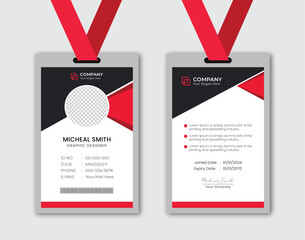 Wall Mural - Professional corporate id card template. Modern and minimalist id card template.
Clean and simple corporate company employee id card design.