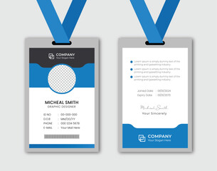 Wall Mural - Professional corporate id card template. Modern and minimalist id card template.
Clean and simple corporate company employee id card design.