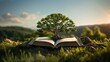 open book with tree Generative AI