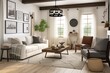© Create image - A Rustic Living Room in New York City: Capturing the Beauty of an Interior Home generative ai