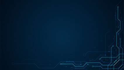 Circuit board. Motherboard. Blue technology background.