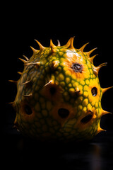 Wall Mural - kiwano isolated black background