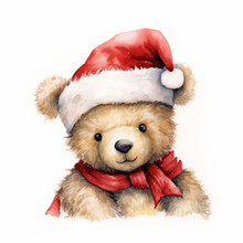 Teddy Bear In Santa Claus Hat