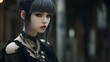 Erokawa style fashion goth girl. generative AI 