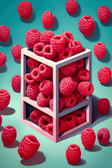 Wall Mural - raspberries, pop surrealism