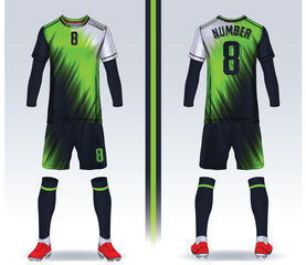 t-shirt sport design template, Soccer jersey mockup for football club. uniform front and back view.	
