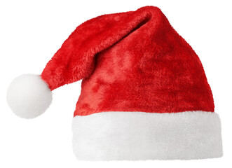 Wall Mural - Santa Claus hat or Christmas red cap isolated on transparent background