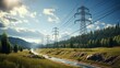 Electricity transmission towers Generative AI