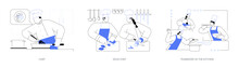Restaurant Kitchen Staff Abstract Concept Vector Illustrations.