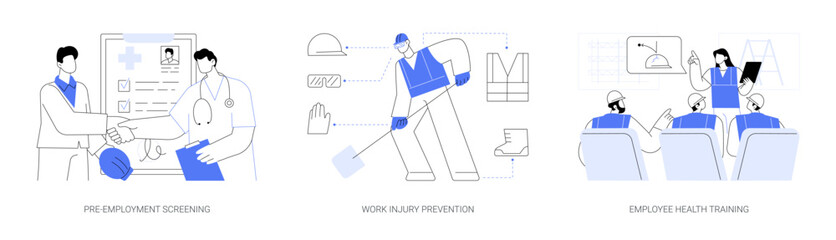 Poster - Workplace health abstract concept vector illustrations.