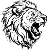Fototapeta  - Lion SVG, Lion head SVG, Lion roar SVG, svg Lion, Mustafa svg, Lion head svg, Lion and Lioness svg, Royal Lion Vector svg